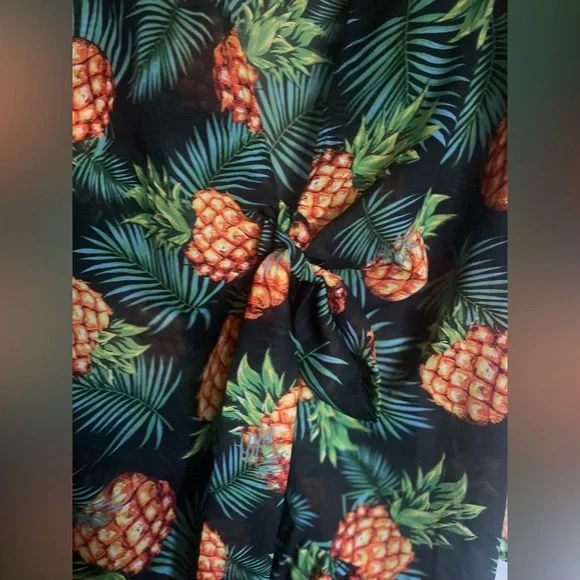 Boohoo Women’s size 16 Tropical Pineapple Print Cover-Up - Picture 7 of 11